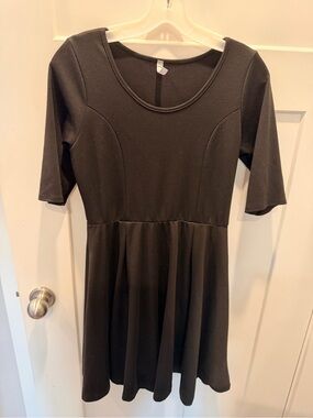 Coco Love Black Fit Flare Dress Medium Stretch Skater Dress Made USA